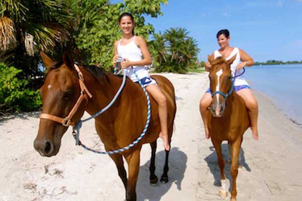 Horseback riding on the beach