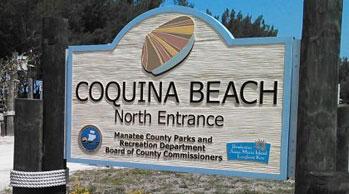 Coquina Beach Sign
