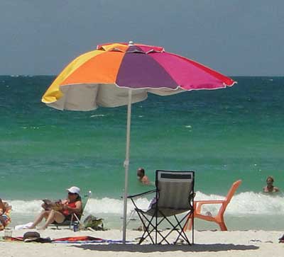 Sun umbrella on florida beach